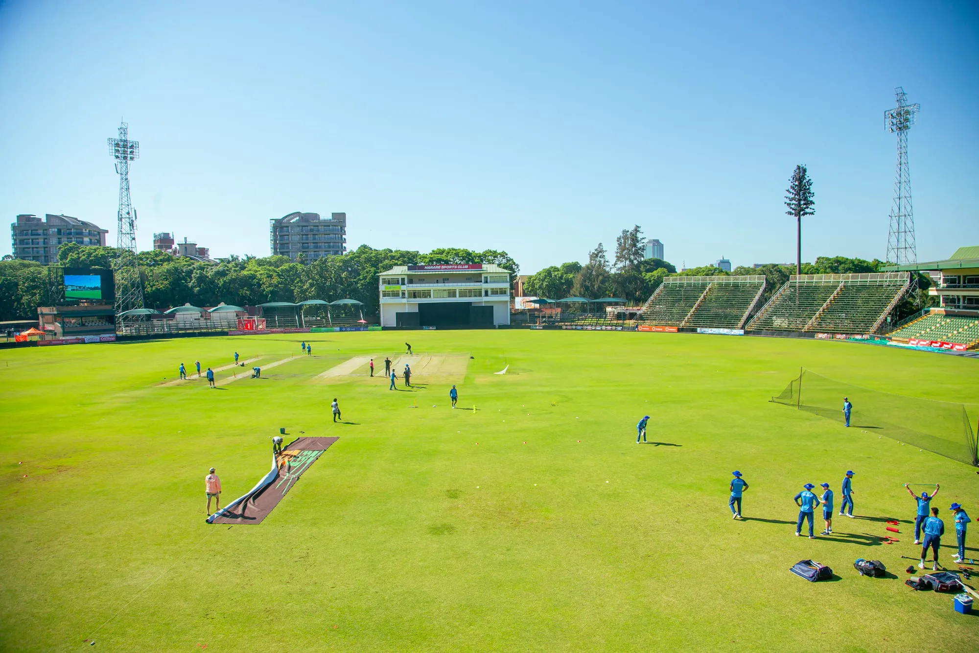 Players on the field at Harare Sports Club