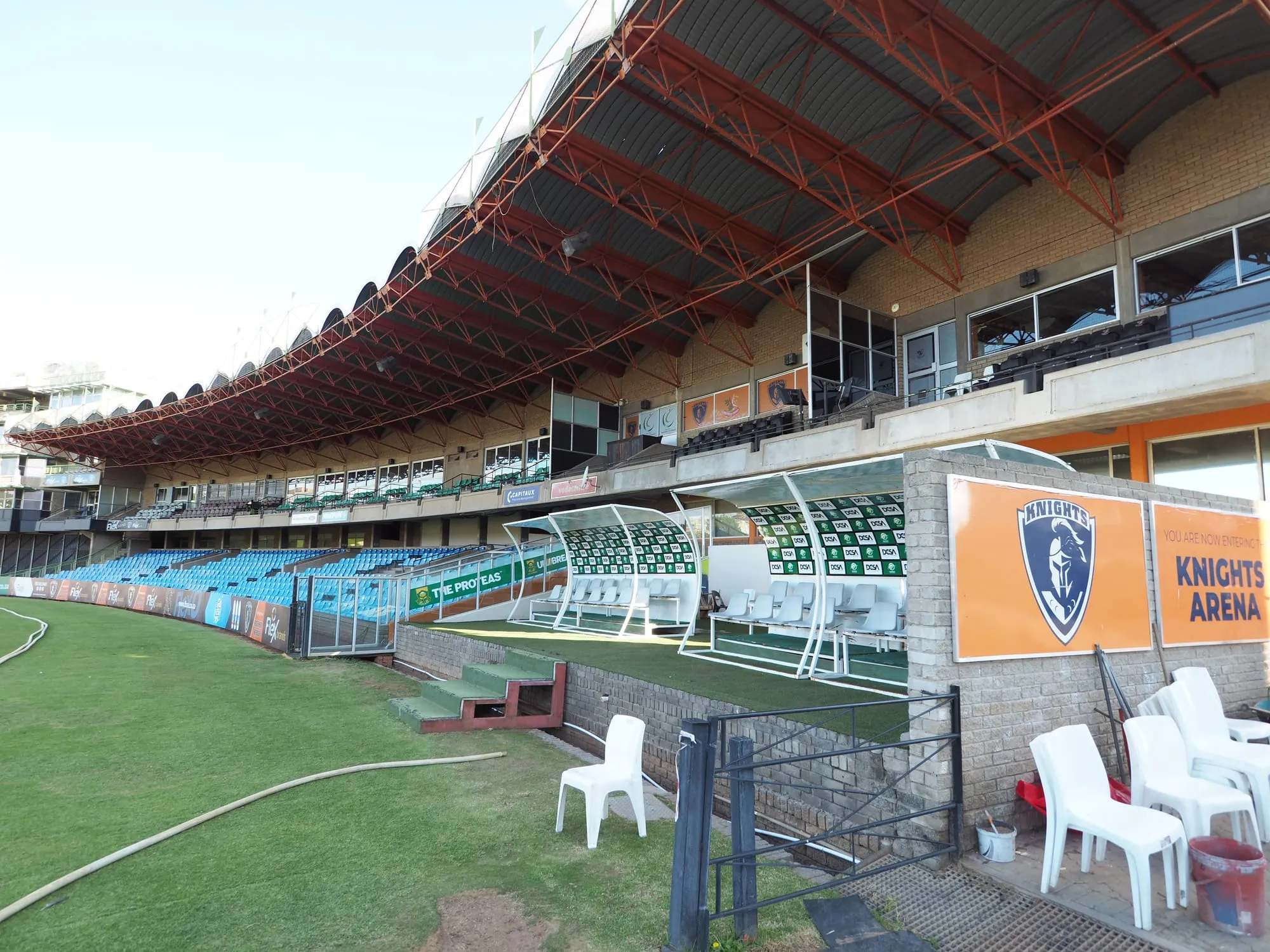 The main stand at Mangaung Oval, Bloemfontein